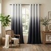 image:imageNICETOWN Ombre Room Darkening Curtains Sea Teal for Windows 95 inch Long Grommet Decorative Curtains for BedroomLiving Room Modern Design Gradient Drapes 2 Panels104 WWhite to Black