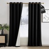 image:imageNICETOWN Sage Green Velvet Curtains amp Drapes  Blackout Thermal Insulating Soft Window Curtains for Bedroom Living Room Dining Sliding Glass Door W52 x L90 inches 2 Panels100 Blackout  Black