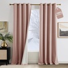 image:imageNICETOWN Sage Green Velvet Curtains amp Drapes  Blackout Thermal Insulating Soft Window Curtains for Bedroom Living Room Dining Sliding Glass Door W52 x L90 inches 2 Panels100 Blackout  Dusty Pink