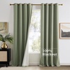 image:imageNICETOWN Sage Green Velvet Curtains amp Drapes  Blackout Thermal Insulating Soft Window Curtains for Bedroom Living Room Dining Sliding Glass Door W52 x L90 inches 2 Panels100 Blackout  Sage Green