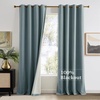 image:imageNICETOWN Sage Green Velvet Curtains amp Drapes  Blackout Thermal Insulating Soft Window Curtains for Bedroom Living Room Dining Sliding Glass Door W52 x L90 inches 2 Panels100 Blackout  Stone Blue