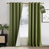 image:imageNICETOWN Sage Green Velvet Curtains amp Drapes  Blackout Thermal Insulating Soft Window Curtains for Bedroom Living Room Dining Sliding Glass Door W52 x L90 inches 2 Panels100 Blackout  Moss Green