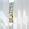 image:imageNICETOWN White Sheer Curtains 80 inches Long for Living Room 34 W Semi Privacy Drapes Grommet Window Treatment Light Filtering Drapes for Home Office BedroomWhite