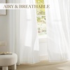 image:imageNICETOWN White Sheer Curtains 80 inches Long for Living Room 34 W Semi Privacy Drapes Grommet Window Treatment Light Filtering Drapes for Home Office BedroomWhite