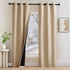 image:imageNICETOWN 2 Panels Thermal Insulated Blackout Doorway Curtains 80 inches Long Thick Room Darkening Grommet Drapes with Black Liner Noise Reducing Window Cover for Bedroom Living Room Grey 34 WBiscotti Beige