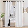 image:imageNICETOWN 2 Panels Thermal Insulated Blackout Doorway Curtains 80 inches Long Thick Room Darkening Grommet Drapes with Black Liner Noise Reducing Window Cover for Bedroom Living Room Grey 34 WPure White