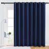 image:imageNICETOWN Bedroom Blackout Curtain Panel  120 inches by 102 inch Navy 1 PC Energy Saving Thermal Insulated Grommet Blackout Drapery for Patio Room Divider Curtain
