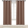 image:imageNICETOWN Blackout Curtain Blind for Bedroom Single Panel W34 x L72 inches Cappuccino Thermal Insulated Grommet Blackout Room Darkening DrapeDrapery