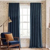 image:imageNICETOWN Gold Brown Velvet Curtains 120 inch Length 2 Panels Rod Pocket amp Back Tab Room Darkening Window Treatments Winter Curtains for Living RoomBedroom W52 x L120Stone Blue