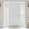 image:imageNICETOWN Sheer Door Curtains for Kitchen Non SeeThrough Privacy Rod Pocket Light Filtering Window Shade for Patio Glass Door 30 x 72 inches Long Ivory Set of 1 PanelIvory