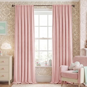 image:imageNICETOWN Gold Brown Velvet Curtains 120 inch Length 2 Panels Rod Pocket amp Back Tab Room Darkening Window Treatments Winter Curtains for Living RoomBedroom W52 x L120Pink