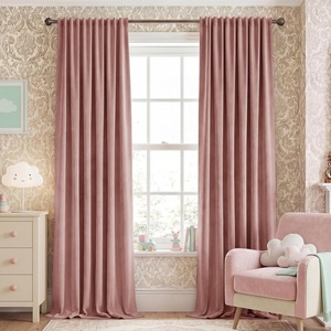image:imageNICETOWN Gold Brown Velvet Curtains 120 inch Length 2 Panels Rod Pocket amp Back Tab Room Darkening Window Treatments Winter Curtains for Living RoomBedroom W52 x L120Blush Pink