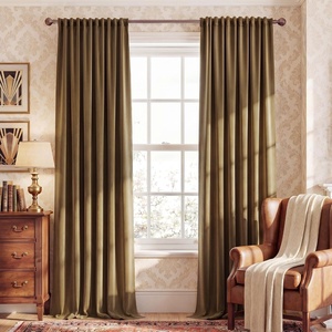 image:imageNICETOWN Gold Brown Velvet Curtains 120 inch Length 2 Panels Rod Pocket amp Back Tab Room Darkening Window Treatments Winter Curtains for Living RoomBedroom W52 x L120Brown