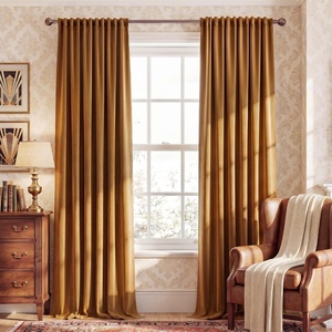 image:imageNICETOWN Gold Brown Velvet Curtains 120 inch Length 2 Panels Rod Pocket amp Back Tab Room Darkening Window Treatments Winter Curtains for Living RoomBedroom W52 x L120Gold Brown