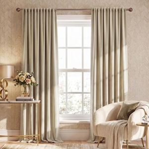 image:imageNICETOWN Gold Brown Velvet Curtains 120 inch Length 2 Panels Rod Pocket amp Back Tab Room Darkening Window Treatments Winter Curtains for Living RoomBedroom W52 x L120Cream