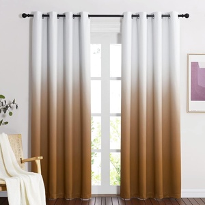 image:imageNICETOWN Ombre Room Darkening Curtains Sea Teal for Windows 95 inch Long Grommet Decorative Curtains for BedroomLiving Room Modern Design Gradient Drapes 2 Panels104 WWhite to Gold Brown