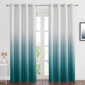 image:imageNICETOWN Ombre Room Darkening Curtains Sea Teal for Windows 95 inch Long Grommet Decorative Curtains for BedroomLiving Room Modern Design Gradient Drapes 2 Panels104 WWhite to Sea Teal