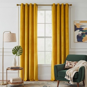 image:imageNICETOWN Sage Green Velvet Curtains amp Drapes  Blackout Thermal Insulating Soft Window Curtains for Bedroom Living Room Dining Sliding Glass Door W52 x L90 inches 2 PanelsYellowish Gold