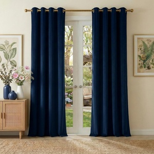image:imageNICETOWN Sage Green Velvet Curtains amp Drapes  Blackout Thermal Insulating Soft Window Curtains for Bedroom Living Room Dining Sliding Glass Door W52 x L90 inches 2 Panels100 Blackout  Navy Blue