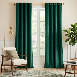 image:imageNICETOWN Sage Green Velvet Curtains amp Drapes  Blackout Thermal Insulating Soft Window Curtains for Bedroom Living Room Dining Sliding Glass Door W52 x L90 inches 2 PanelsEmerald Green