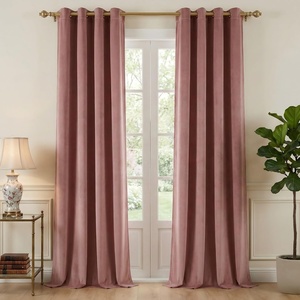 image:imageNICETOWN Sage Green Velvet Curtains amp Drapes  Blackout Thermal Insulating Soft Window Curtains for Bedroom Living Room Dining Sliding Glass Door W52 x L90 inches 2 PanelsWild Rose