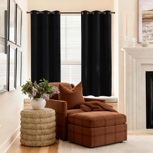image:imageNICETOWN Sage Green Velvet Curtains amp Drapes  Blackout Thermal Insulating Soft Window Curtains for Bedroom Living Room Dining Sliding Glass Door W52 x L90 inches 2 PanelsBlack