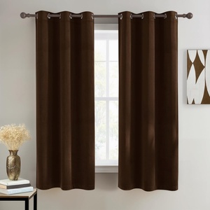 image:imageNICETOWN Sage Green Velvet Curtains amp Drapes  Blackout Thermal Insulating Soft Window Curtains for Bedroom Living Room Dining Sliding Glass Door W52 x L90 inches 2 PanelsBrown