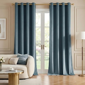 image:imageNICETOWN Sage Green Velvet Curtains amp Drapes  Blackout Thermal Insulating Soft Window Curtains for Bedroom Living Room Dining Sliding Glass Door W52 x L90 inches 2 PanelsStone Blue
