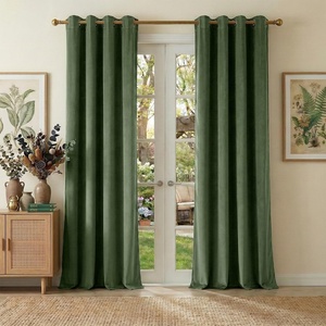 image:imageNICETOWN Sage Green Velvet Curtains amp Drapes  Blackout Thermal Insulating Soft Window Curtains for Bedroom Living Room Dining Sliding Glass Door W52 x L90 inches 2 Panels100 Blackout  Olive Green