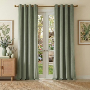 image:imageNICETOWN Sage Green Velvet Curtains amp Drapes  Blackout Thermal Insulating Soft Window Curtains for Bedroom Living Room Dining Sliding Glass Door W52 x L90 inches 2 Panels100 Blackout  Sage Green