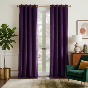 image:imageNICETOWN Sage Green Velvet Curtains amp Drapes  Blackout Thermal Insulating Soft Window Curtains for Bedroom Living Room Dining Sliding Glass Door W52 x L90 inches 2 PanelsPurple