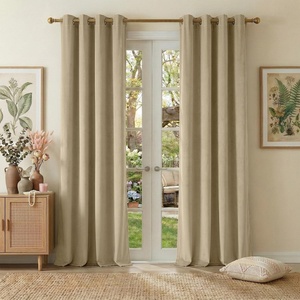 image:imageNICETOWN Sage Green Velvet Curtains amp Drapes  Blackout Thermal Insulating Soft Window Curtains for Bedroom Living Room Dining Sliding Glass Door W52 x L90 inches 2 Panels100 Blackout  Beige