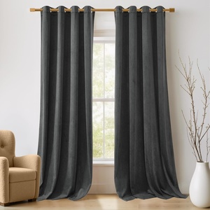 image:imageNICETOWN Sage Green Velvet Curtains amp Drapes  Blackout Thermal Insulating Soft Window Curtains for Bedroom Living Room Dining Sliding Glass Door W52 x L90 inches 2 PanelsGrey