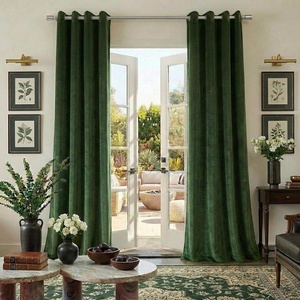 image:imageNICETOWN Sage Green Velvet Curtains amp Drapes  Blackout Thermal Insulating Soft Window Curtains for Bedroom Living Room Dining Sliding Glass Door W52 x L90 inches 2 PanelsOlive Green