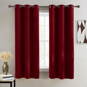 image:imageNICETOWN Sage Green Velvet Curtains amp Drapes  Blackout Thermal Insulating Soft Window Curtains for Bedroom Living Room Dining Sliding Glass Door W52 x L90 inches 2 PanelsRed