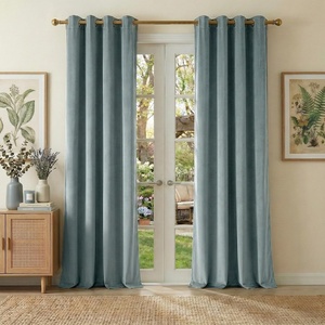 image:imageNICETOWN Sage Green Velvet Curtains amp Drapes  Blackout Thermal Insulating Soft Window Curtains for Bedroom Living Room Dining Sliding Glass Door W52 x L90 inches 2 Panels100 Blackout  Stone Blue