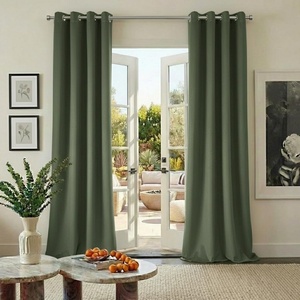 image:imageNICETOWN Sage Green Velvet Curtains amp Drapes  Blackout Thermal Insulating Soft Window Curtains for Bedroom Living Room Dining Sliding Glass Door W52 x L90 inches 2 PanelsGrey Green