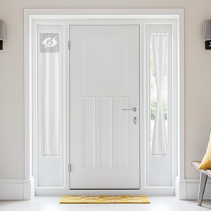image:imageNICETOWN Sheer Door Curtains for Kitchen Non SeeThrough Privacy Rod Pocket Light Filtering Window Shade for Patio Glass Door 30 x 72 inches Long Ivory Set of 1 PanelIvory