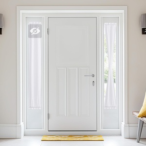 image:imageNICETOWN Sheer Door Curtains for Kitchen Non SeeThrough Privacy Rod Pocket Light Filtering Window Shade for Patio Glass Door 30 x 72 inches Long Ivory Set of 1 PanelWhite