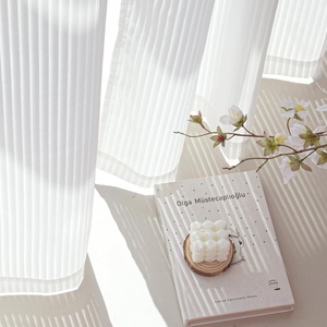 image:imageNICETOWN White Sheer Curtains 80 inches Long for Living Room 34 W Semi Privacy Drapes Grommet Window Treatment Light Filtering Drapes for Home Office BedroomWhite