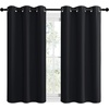image:imageNICETOWN Blackout Draperies Window Curtain Panels AutumnWinter Thermal Insulated Solid Grommet Blackout CurtainsDrapes for Cafe Set of 2 42 inches by 50 inches Black