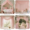 image:imageNICETOWN Light Pink Kids Bed Canopy for Nursery  Decorative Soft Voile Sheer Mosquito Net Window Scarf DIY Ascot Top Bed Scarf for PrincessBaby W114 x L180 1 PanelLight Pink