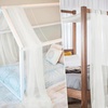 image:imageNICETOWN Light Pink Kids Bed Canopy for Nursery  Decorative Soft Voile Sheer Mosquito Net Window Scarf DIY Ascot Top Bed Scarf for PrincessBaby W114 x L180 1 PanelBeige