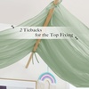 image:imageNICETOWN Light Pink Kids Bed Canopy for Nursery  Decorative Soft Voile Sheer Mosquito Net Window Scarf DIY Ascot Top Bed Scarf for PrincessBaby W114 x L180 1 PanelSage Green