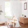 image:imageNICETOWN Light Pink Kids Bed Canopy for Nursery  Decorative Soft Voile Sheer Mosquito Net Window Scarf DIY Ascot Top Bed Scarf for PrincessBaby W114 x L180 1 PanelBeige
