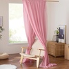 image:imageNICETOWN Light Pink Kids Bed Canopy for Nursery  Decorative Soft Voile Sheer Mosquito Net Window Scarf DIY Ascot Top Bed Scarf for PrincessBaby W114 x L180 1 PanelPink