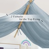 image:imageNICETOWN Light Pink Kids Bed Canopy for Nursery  Decorative Soft Voile Sheer Mosquito Net Window Scarf DIY Ascot Top Bed Scarf for PrincessBaby W114 x L180 1 PanelStone Blue