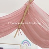 image:imageNICETOWN Light Pink Kids Bed Canopy for Nursery  Decorative Soft Voile Sheer Mosquito Net Window Scarf DIY Ascot Top Bed Scarf for PrincessBaby W114 x L180 1 PanelCoral Pink