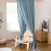 image:imageNICETOWN Light Pink Kids Bed Canopy for Nursery  Decorative Soft Voile Sheer Mosquito Net Window Scarf DIY Ascot Top Bed Scarf for PrincessBaby W114 x L180 1 PanelStone Blue
