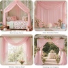 image:imageNICETOWN Light Pink Kids Bed Canopy for Nursery  Decorative Soft Voile Sheer Mosquito Net Window Scarf DIY Ascot Top Bed Scarf for PrincessBaby W114 x L180 1 PanelBaby Pink